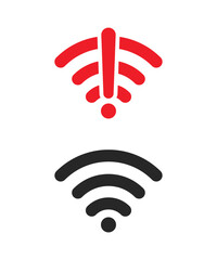 Wireless wifi vector icon no signal and signal flat design set stock illustration
