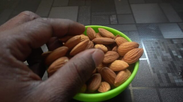 Almonds are nutrient-rich, oval-shaped dry fruits with a crunchy texture, high in healthy fats, protein, vitamins, and antioxidants, promoting heart health, brain function, and overall wellness.