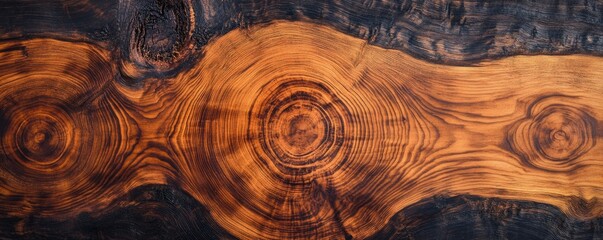 Naklejka premium Wood texture with deep, natural hues and a perfectly smooth, polished finish