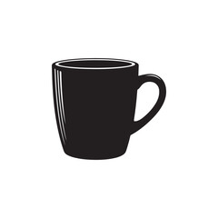 Minimalist Coffee Mug Silhouette Vector