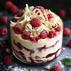 Delightful White Chocolate Raspberry Tiramisu with Fresh Raspberries
