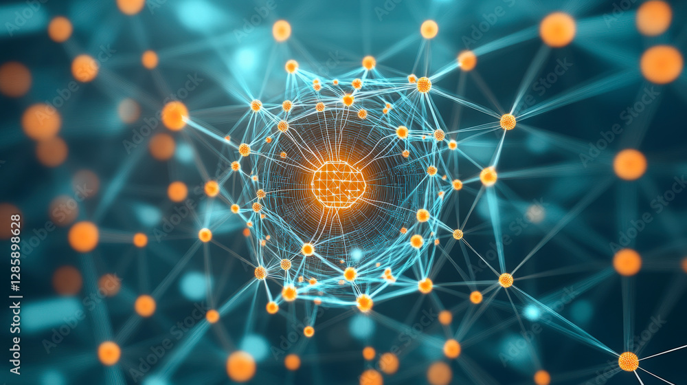 Poster explore innovative network connectivity with this abstract digital technology image, showcasing futu