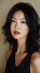 Naklejka premium Portrait of a Beautiful Young Asian Woman