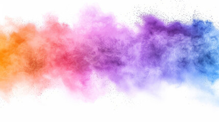 Bright colorful explosion of paints creating a dynamic visual display on a white background