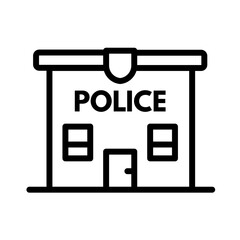 Police station - vector icon
