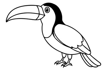Toucan Monoline Drawing