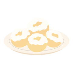 Nowruz holiday spring elements. Flat Illustration sweets and tradition