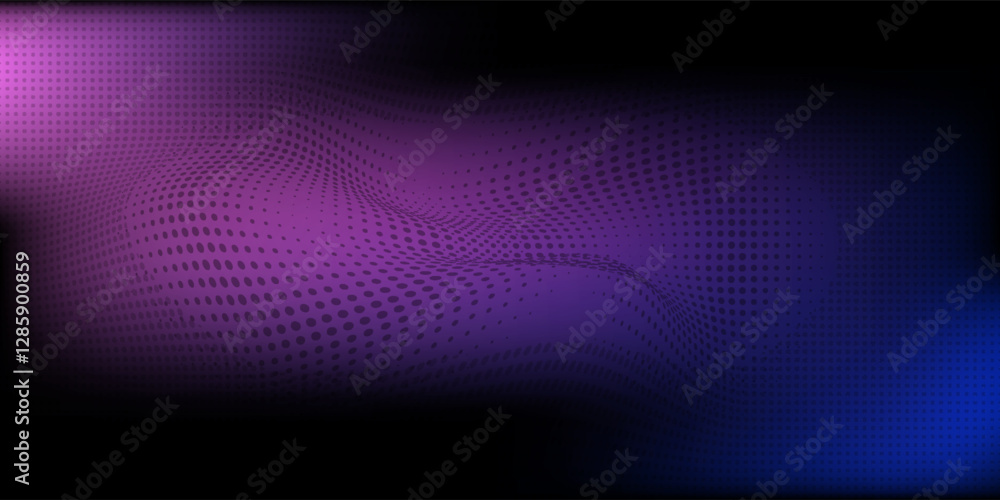 Poster abstract digital waving 3d particle technology background design. futuristic moving dots particles, 