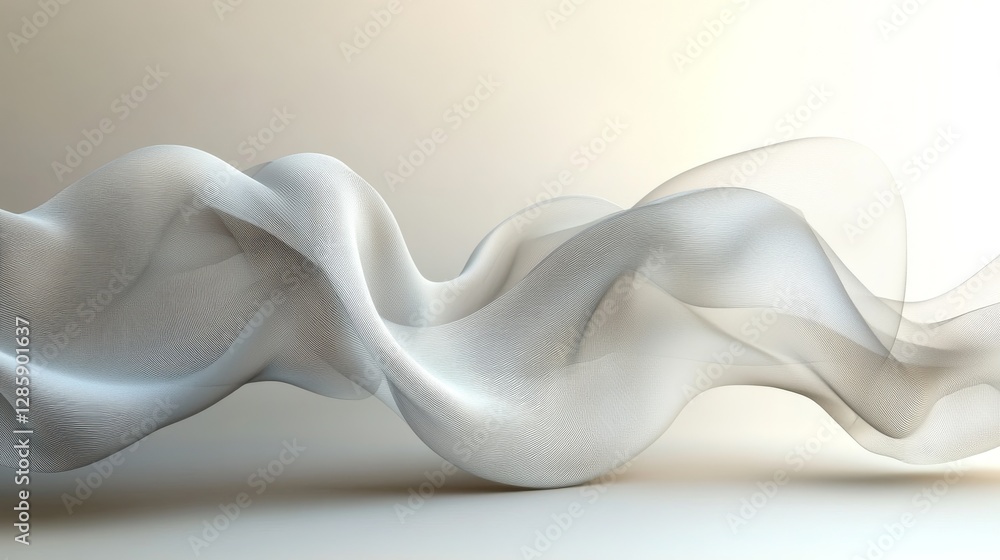 Poster abstract image showing flowing ethereal fabric with soft lighting