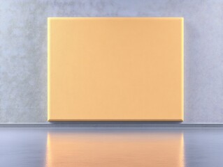 Warm pastel square subtly reflects soft light. AI Generated