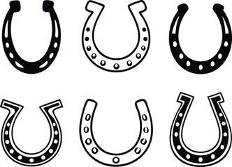 Horseshoe icon set. Vector illustration