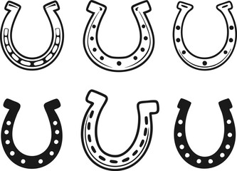 Horseshoe icon set. Vector illustration