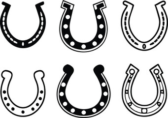 Horseshoe icon set. Vector
