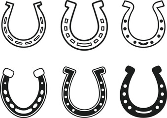 Horseshoe icon set. Vector illustration