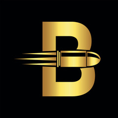 Bullet Logo combine with letter B vector template