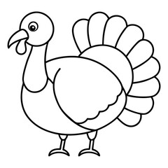 Wild Turkey Line Art