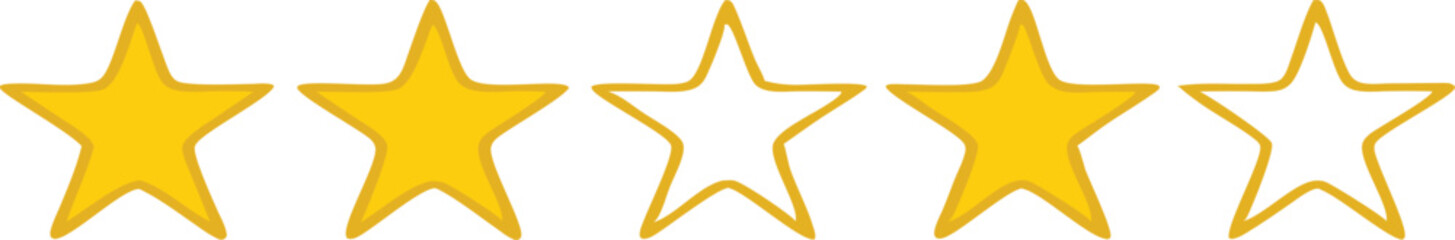 Five stars customer product rating review flat icon for apps and websites.