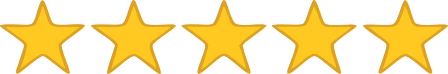 Five stars. Quality sign. Vector 