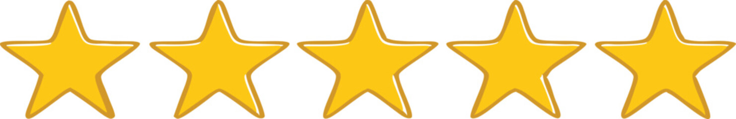 Obraz premium Five stars customer product rating review flat icon for apps and websites.