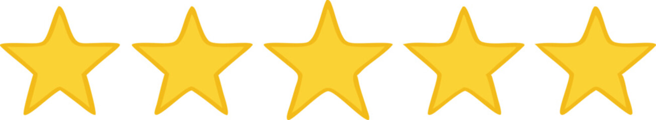 Five stars. Quality sign. Vector 