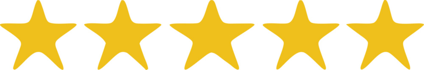 Five stars. Quality sign. Vector 