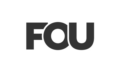 FOU logo design template with strong and modern bold text. Initial based vector logotype featuring simple and minimal typography. Trendy company identity.