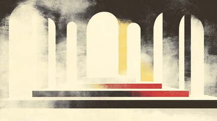Fototapeta premium Mysterious Hallway Soft Light Dramatic Architecture. AI Generated