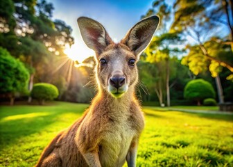 Fototapeta premium Adorable Kangaroo at the Zoo - Wildlife Photography