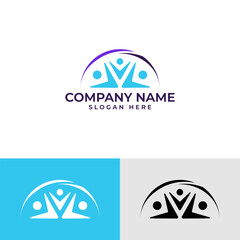 arched people logo. Upward figures suggest progress, ambition, or positive direction. Minimalist vector design ideal for communities, teams, or human resources.