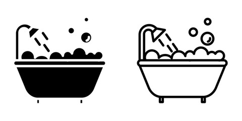 Bathub icon on white background