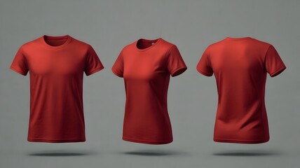 T shirt mockup, front and back view, 3D render, 
