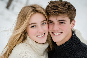 Obraz premium A couple hugging each other on a white background