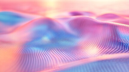 Vibrant abstract wave patterns with soft colors and mesh texture