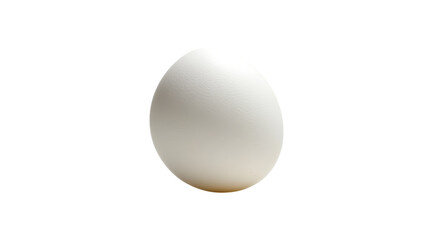 White egg isolated on a plain background, showcasing its smooth texture and natural shape, ideal for culinary uses and recipes