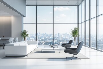 Fototapeta premium A warm and inviting living room setting with a couch, chairs, and coffee table