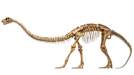 Large dinosaur skeleton displays detailed structure and unique features in a museum setting