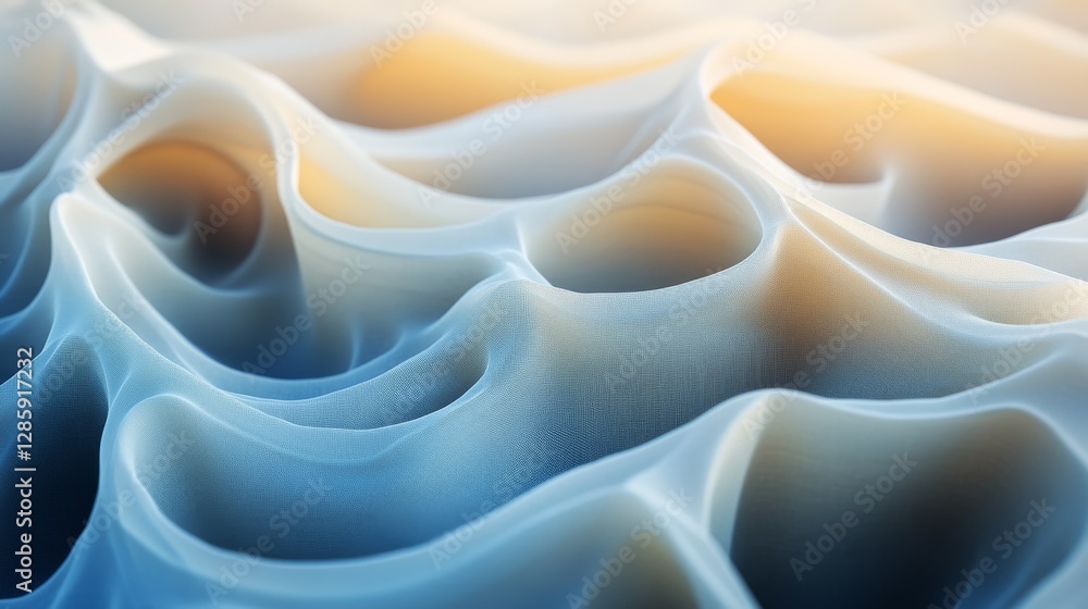 Poster abstract digital rendering of a light colored rippling surface