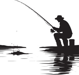 Obraz premium Fisherman Vector Illustration