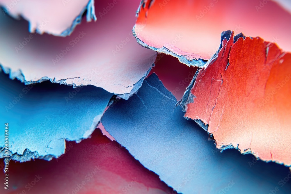 Poster a collection of variously colored papers in a tight shot, ideal for use in designs about creativity,