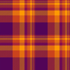 Suit textile background check, household seamless vector plaid. Horizon texture tartan fabric pattern in purple and red colors.