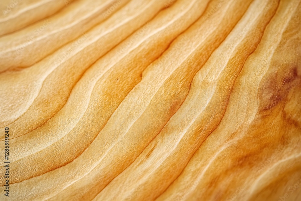 Poster close-up of wood grain texture showing curved lines and warm tones.