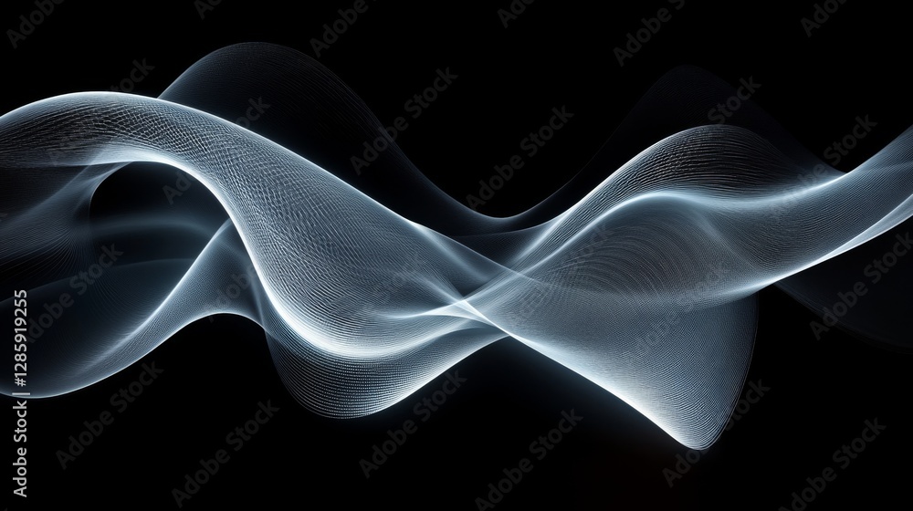 Aufkleber abstract representation of flowing lines and soft curves on black background