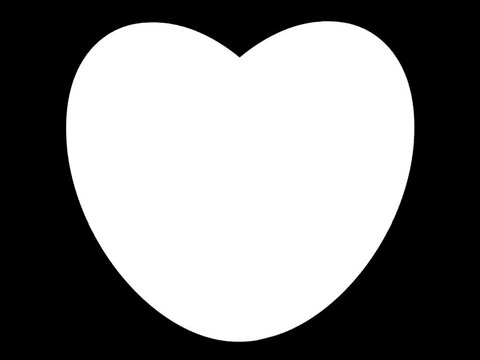 white heart on black background