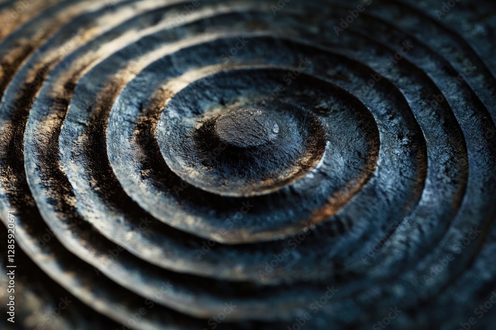 Aufkleber a close-up shot of a metal object featuring a circular design, suitable for use in tech or industry 