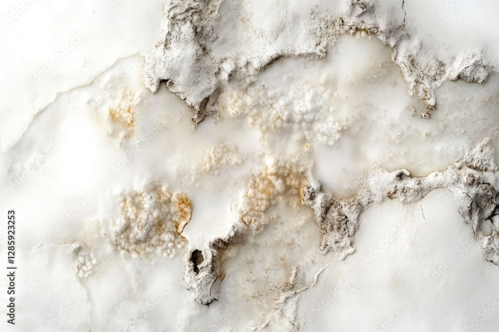 Poster close-up of a snowy surface with intricate patterns and textures