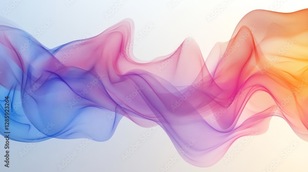 Poster colorful flowing abstract smoke creating elegant and dynamic shapes