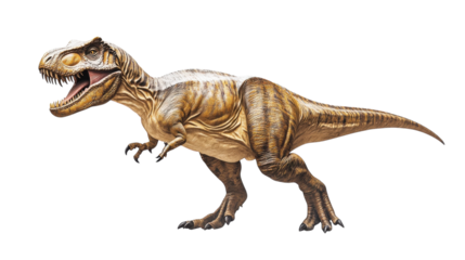 Dinosaur model showcasing a Tyrannosaurus rex striking a fierce pose