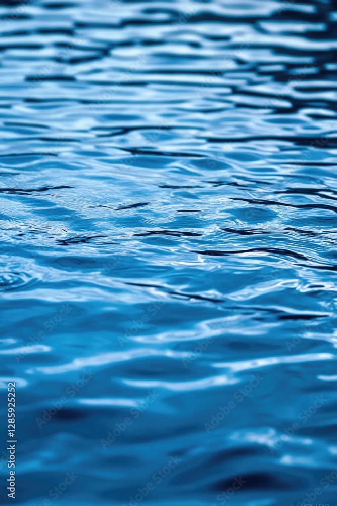Poster a detailed view of the water's surface with subtle ripples and reflections
