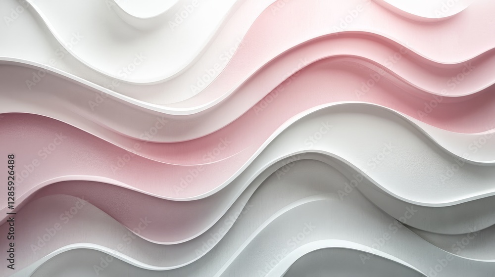 Poster abstract wavy design featuring soft colors and smooth elegant lines