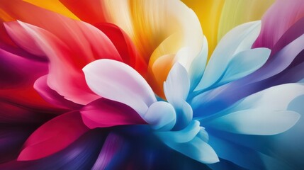 Fototapeta premium Vibrant Abstract Floral Design with Colorful Petals and Swirls